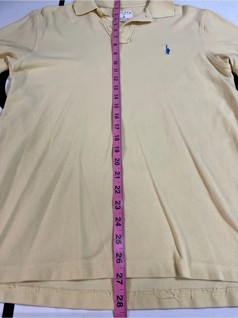 J. Crew Vintage 100% cotton Men's Pale Yellow size Small blue embroidered logo